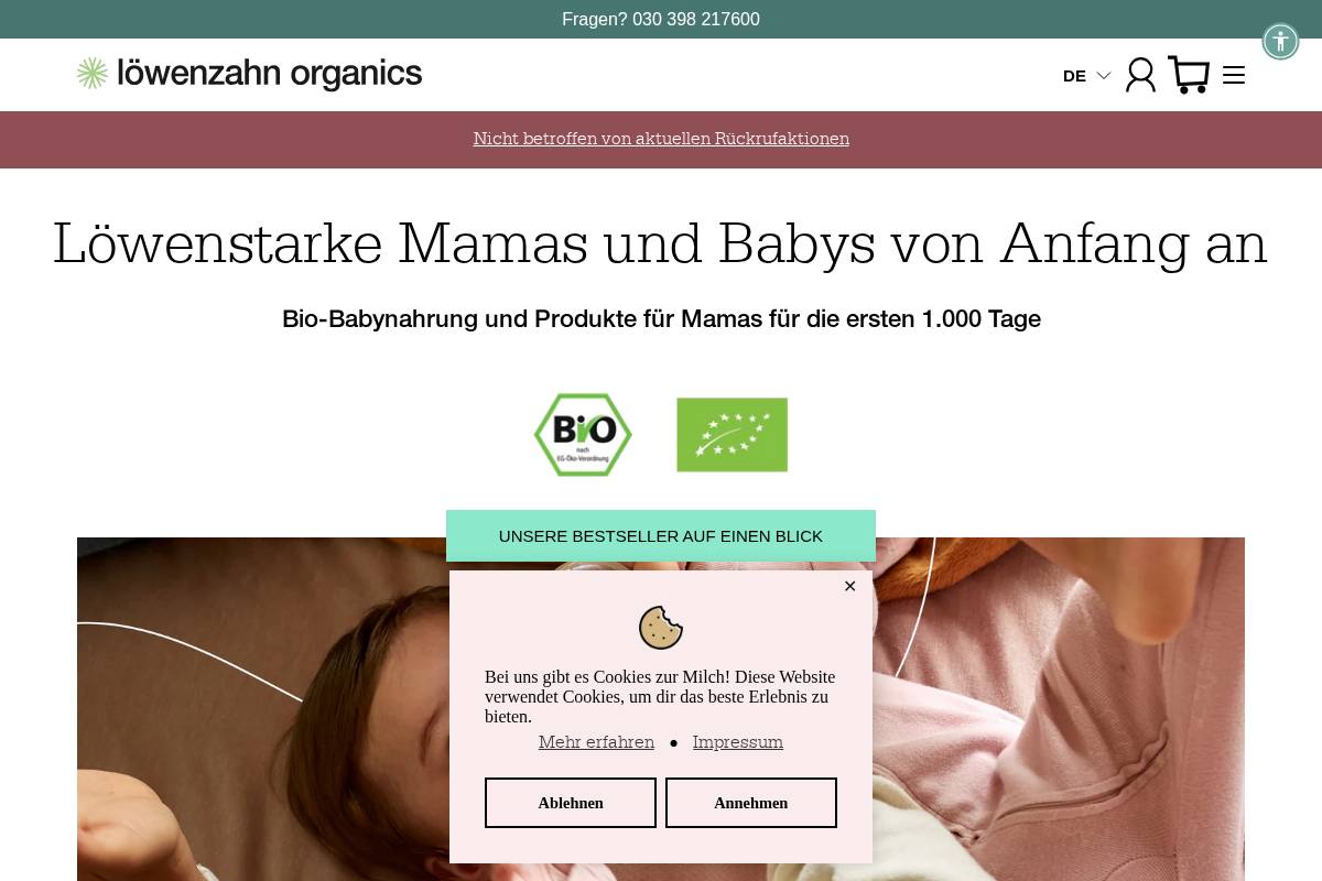 loewenzahnorganics.com homepage screenshot