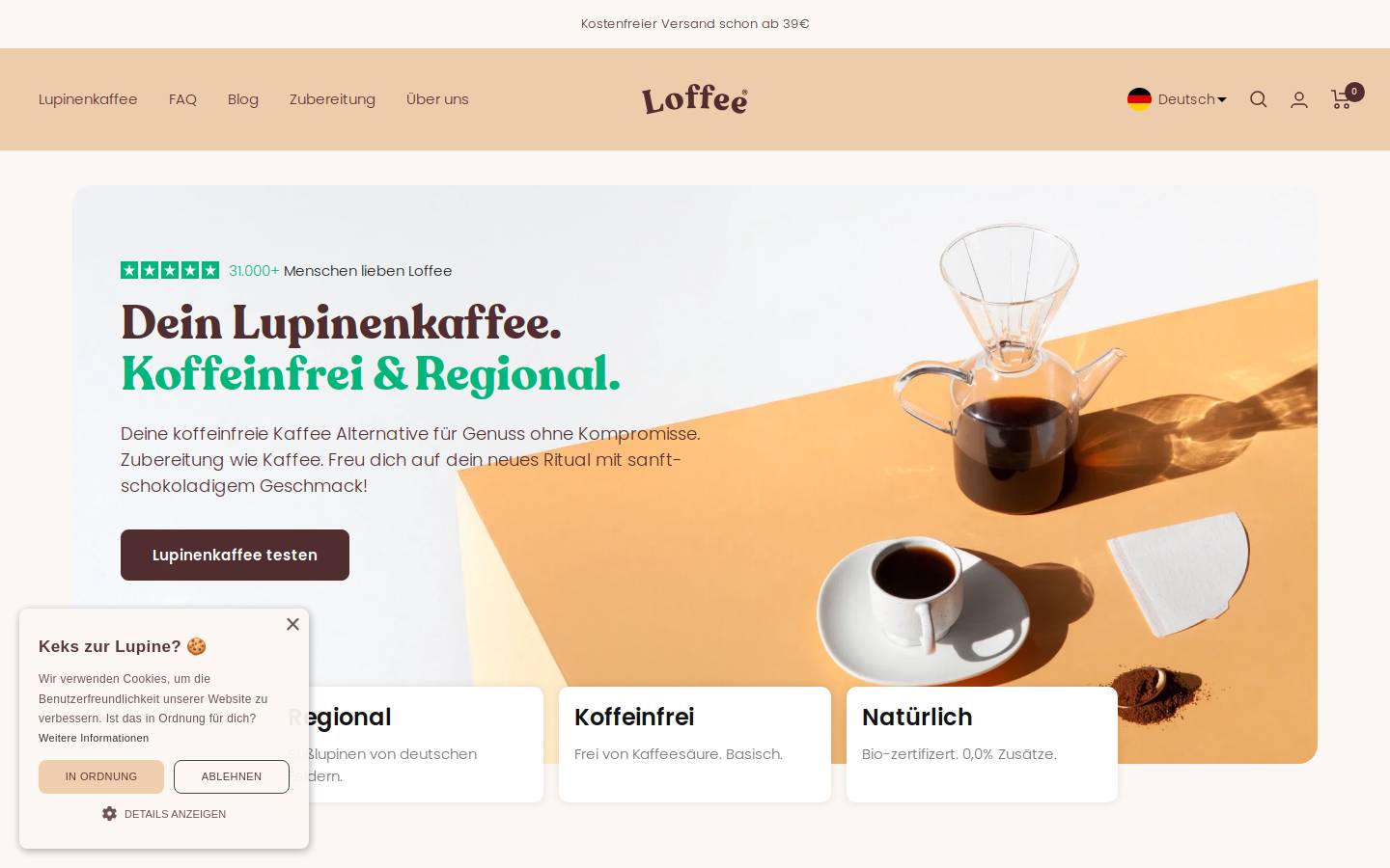 loffee.eu homepage screenshot