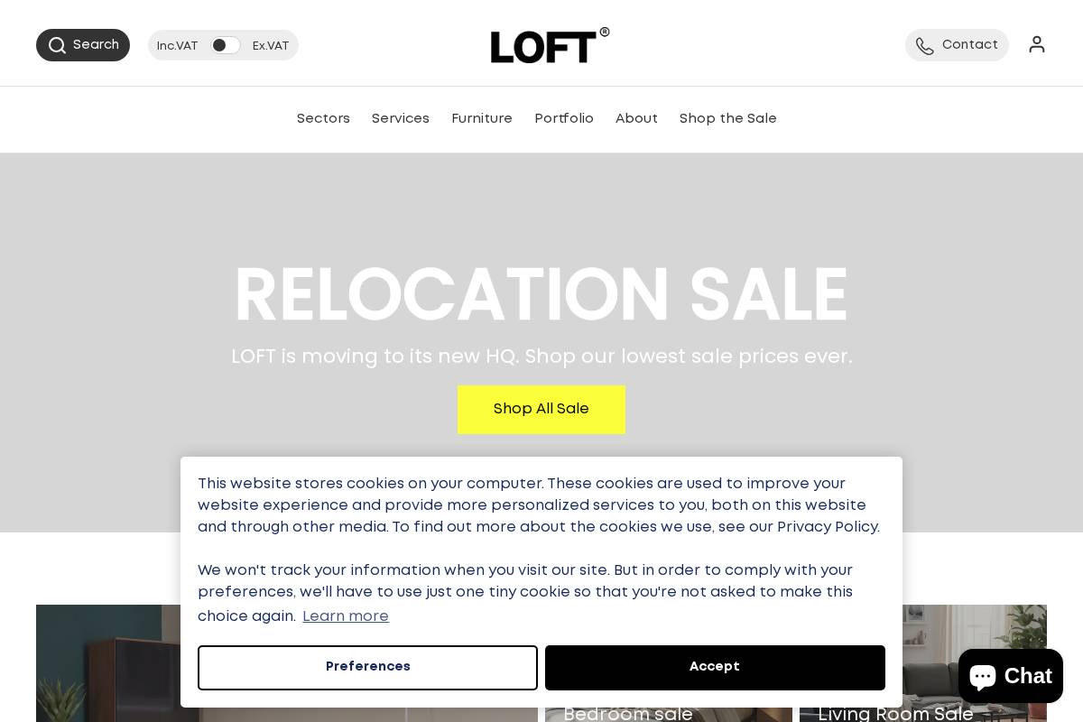 loft.co.uk homepage screenshot
