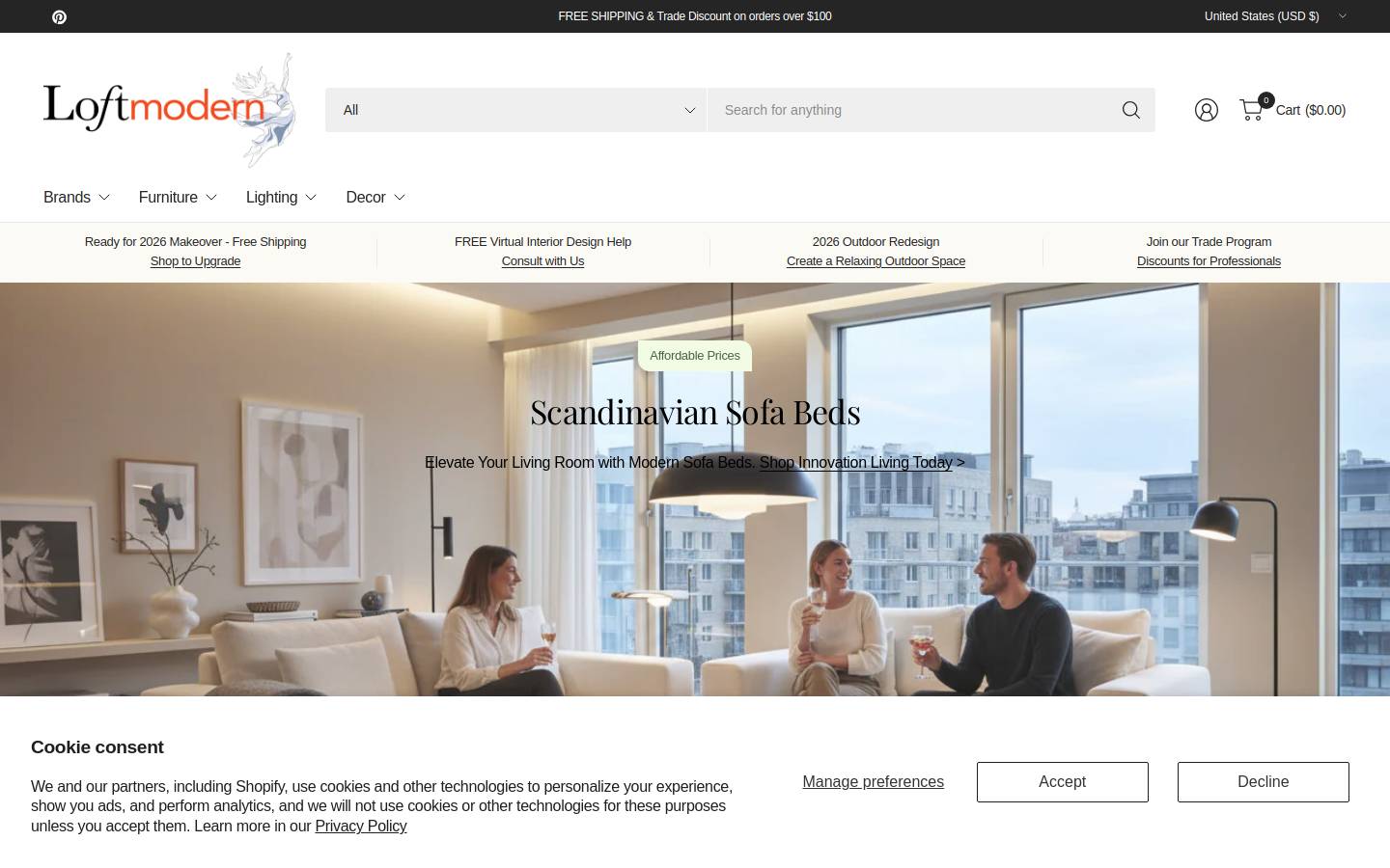 loftmodern.com homepage screenshot
