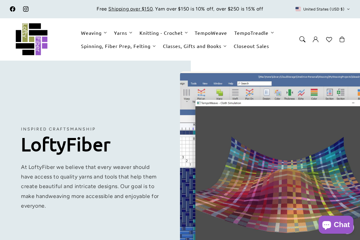 LoftyFiber homepage screenshot