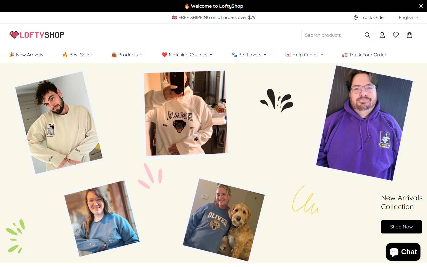 Loftyshop homepage screenshot