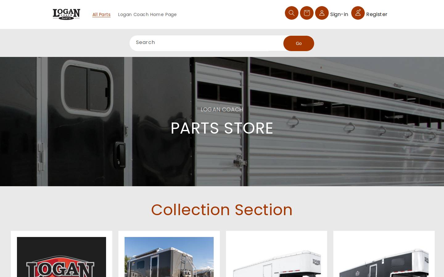 logancoachparts.com homepage screenshot