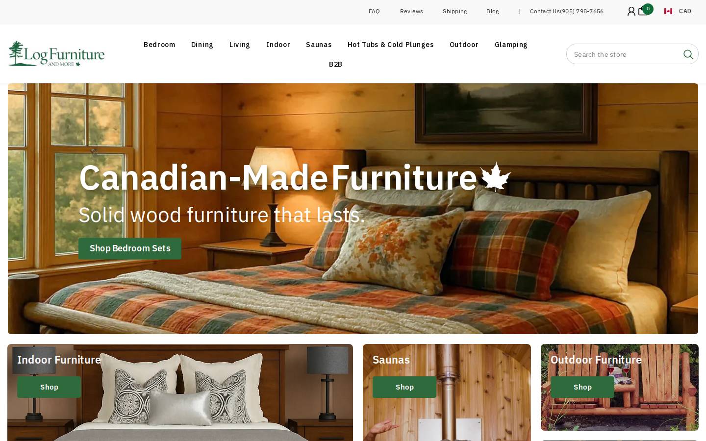 logfurnitureandmore.ca homepage screenshot