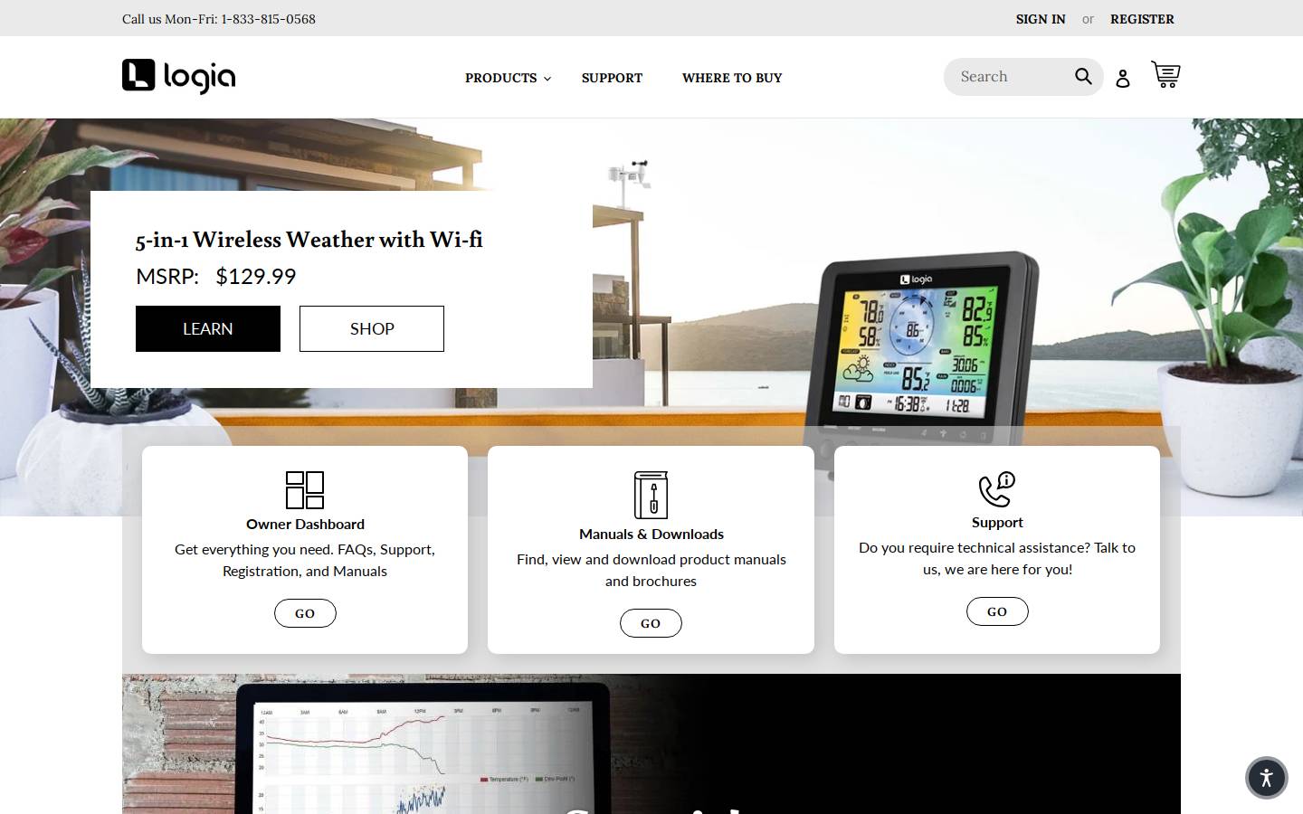 logiaweatherstation.com homepage screenshot