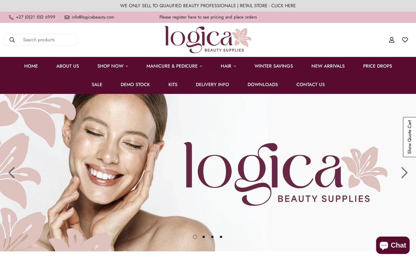 logicabeauty.com homepage screenshot