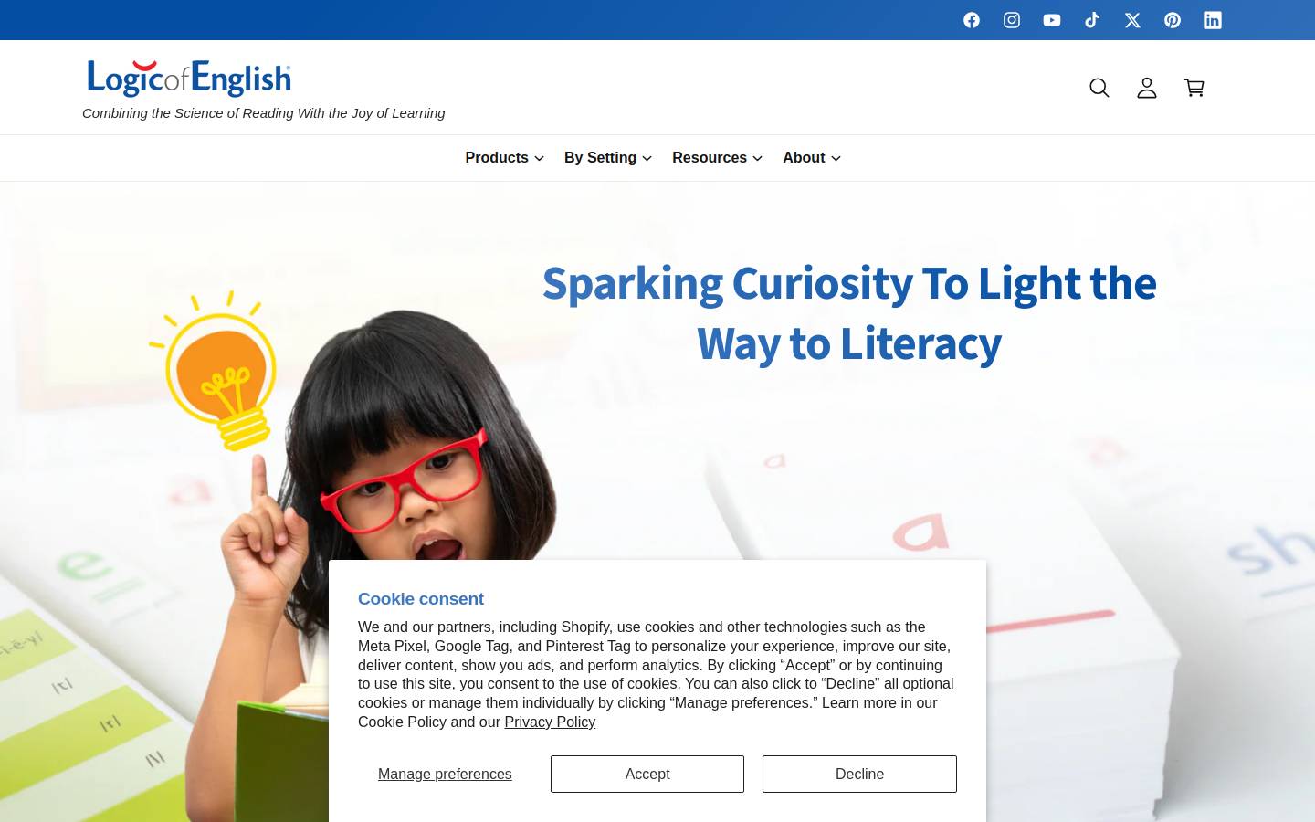 Logic of English homepage screenshot
