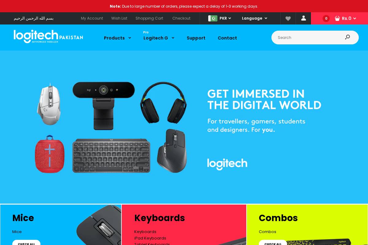 logitech.onlinesalestore.pk homepage screenshot
