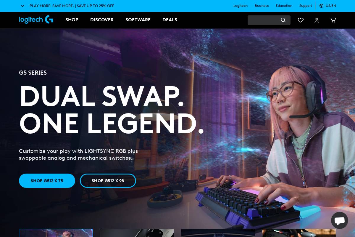 LogitechG homepage screenshot