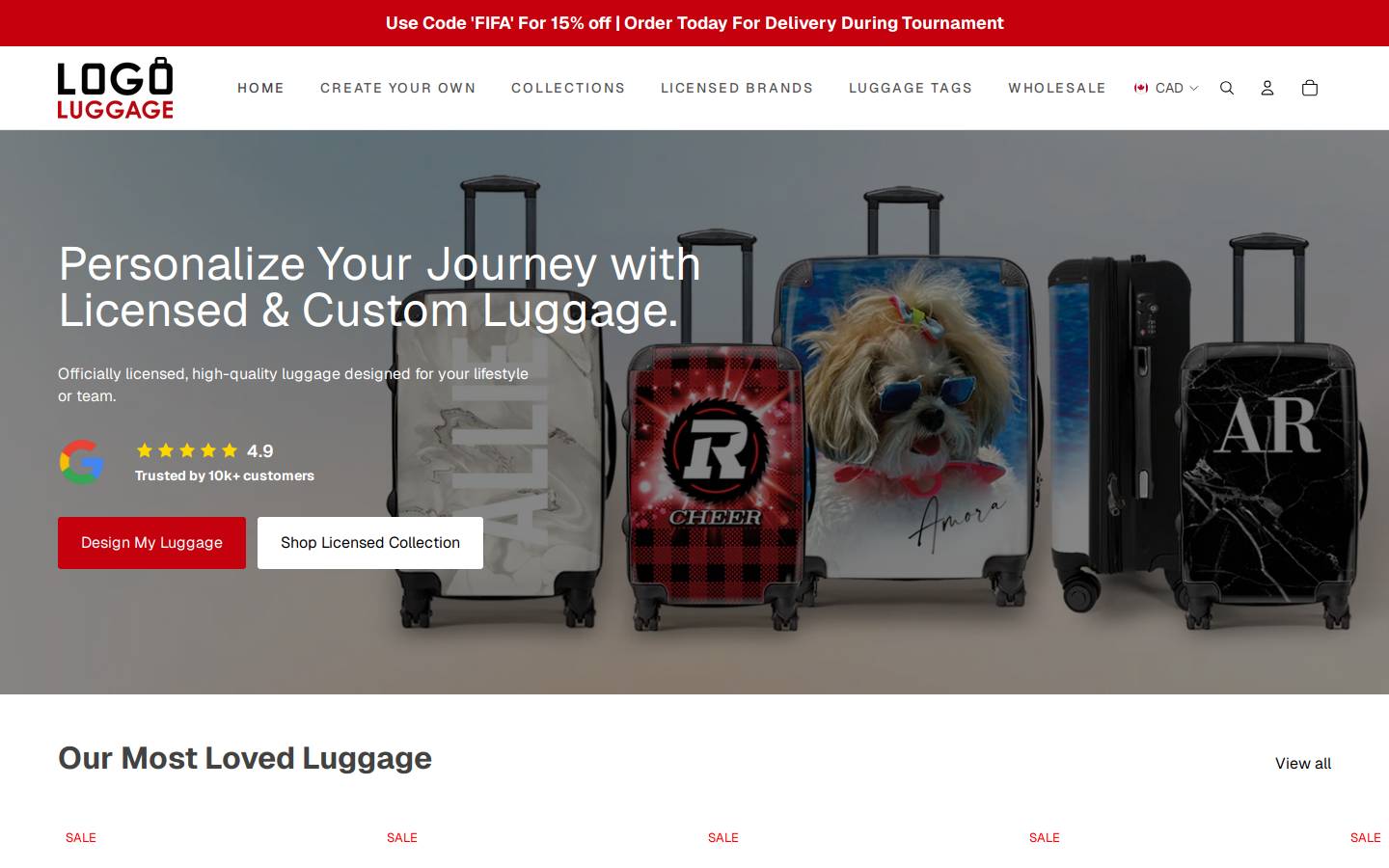 logoluggage.com homepage screenshot