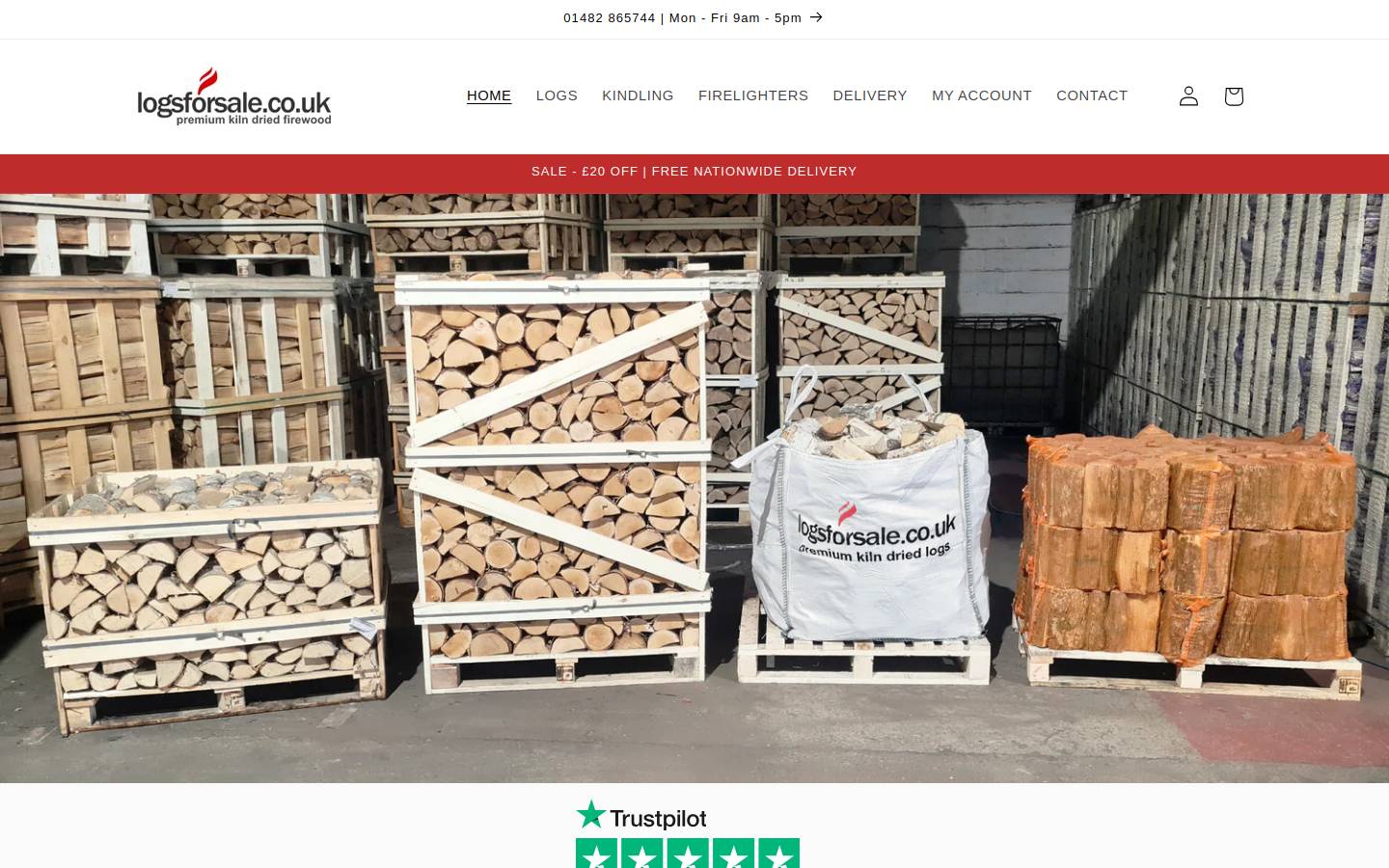 logsforsale.co.uk homepage screenshot