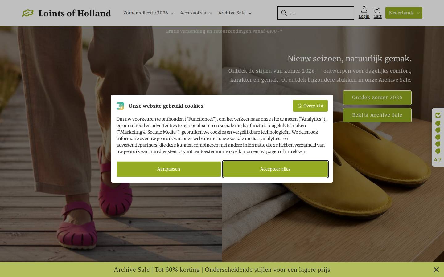 Loints of Holland homepage screenshot