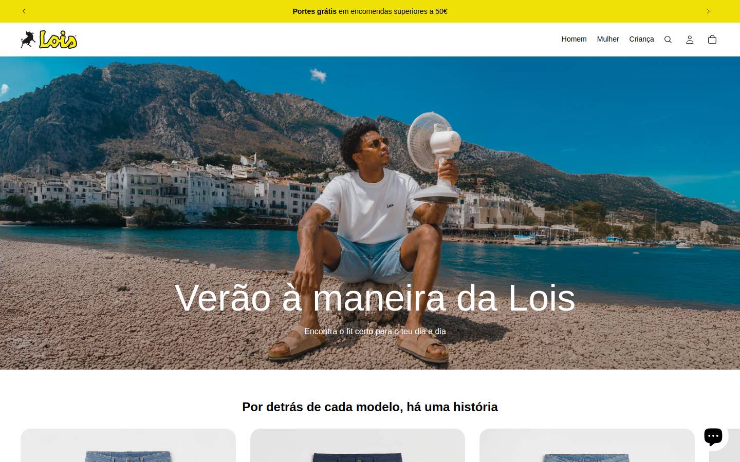 Lois Jeans Portugal homepage screenshot