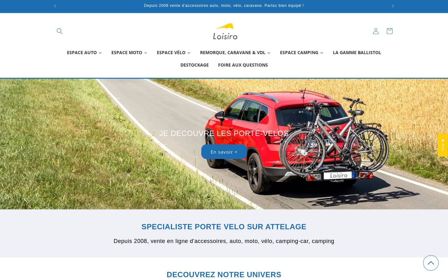 LOISIRO homepage screenshot