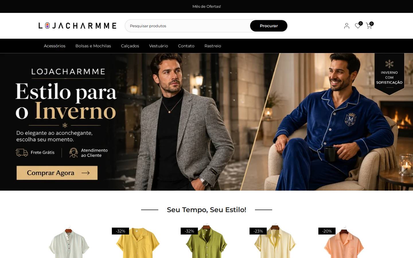 lojacharmme.com homepage screenshot