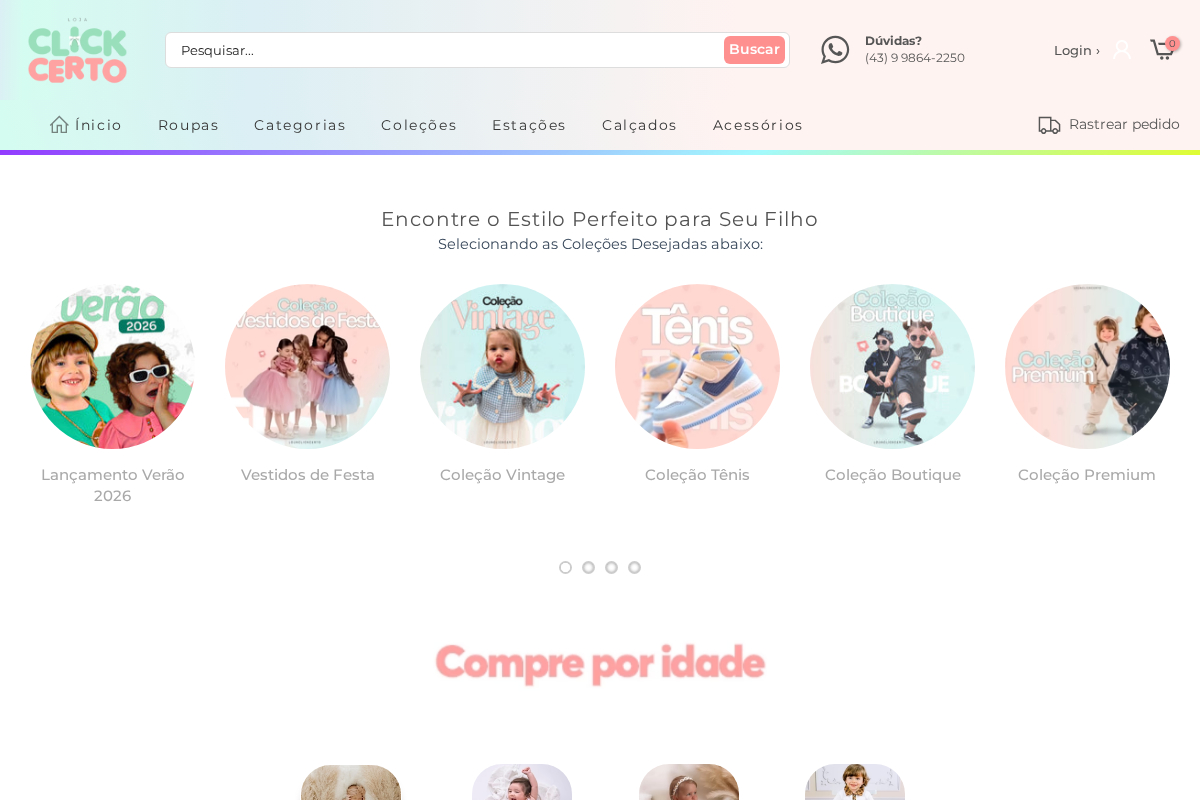 Loja Click Certo homepage screenshot