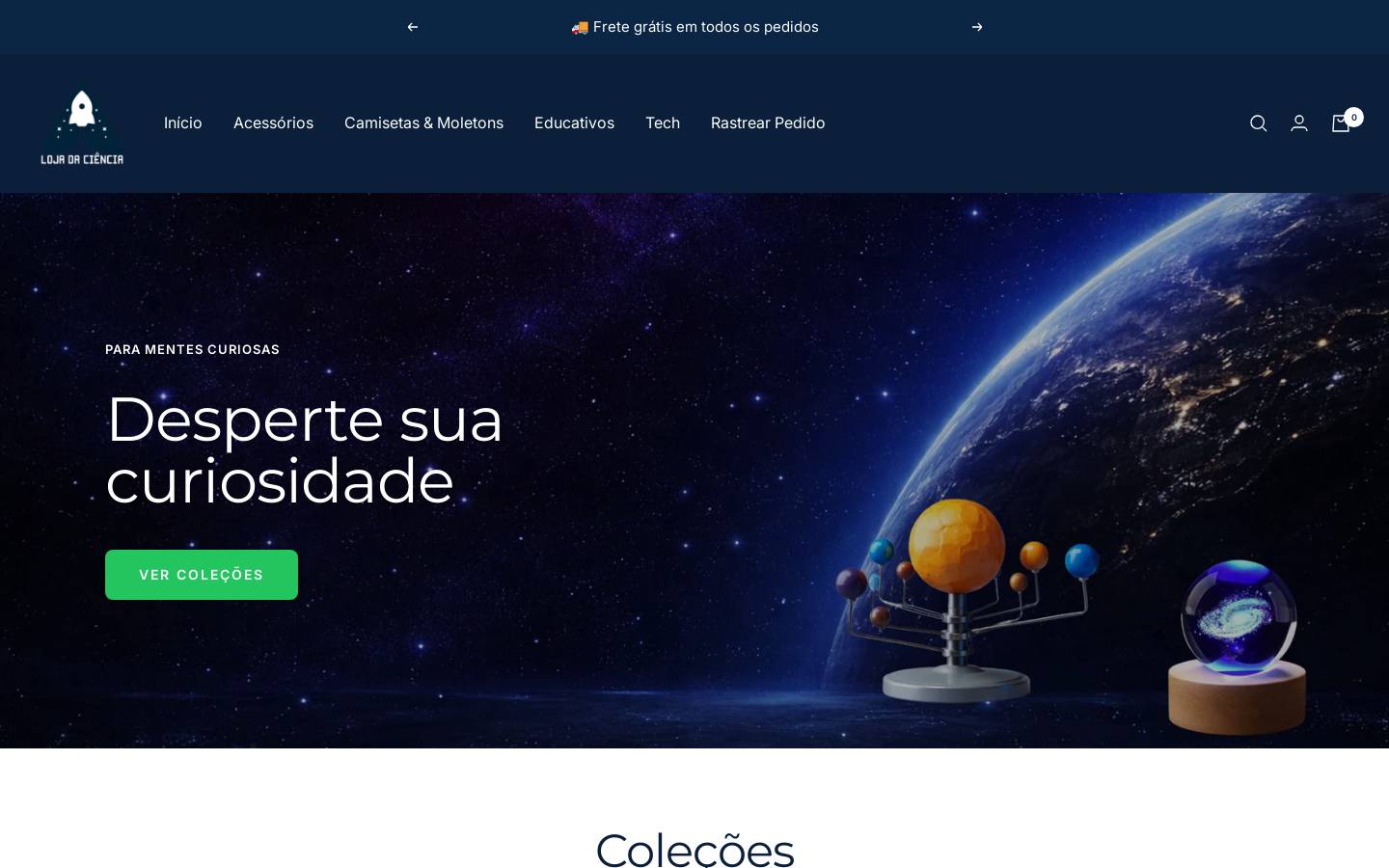 lojadaciencia.com.br homepage screenshot