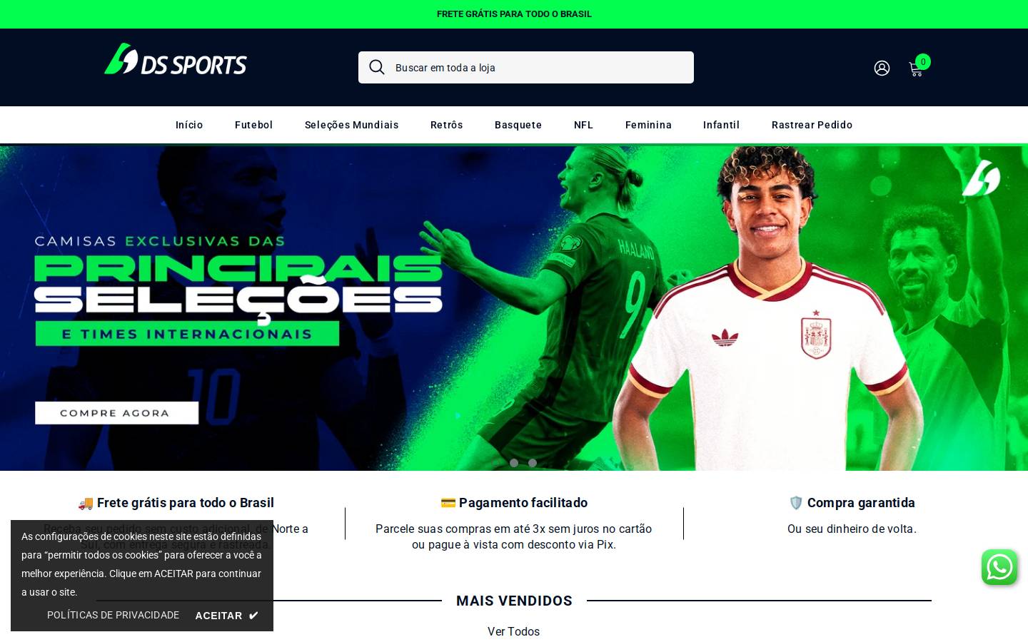 lojadssports.com.br homepage screenshot