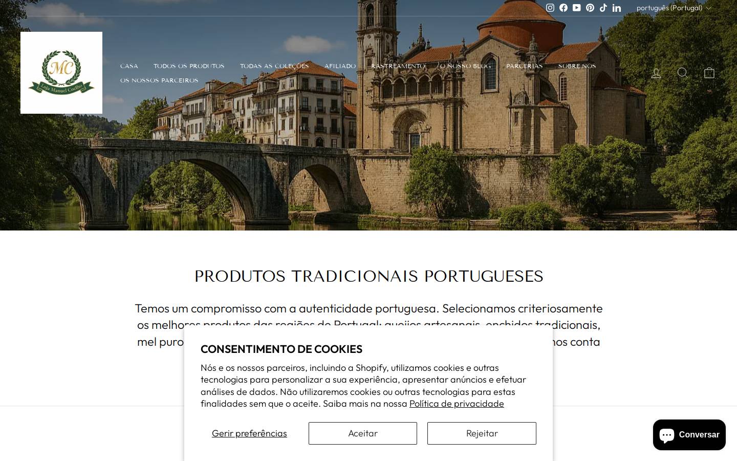 lojamanuelcoelho.com homepage screenshot