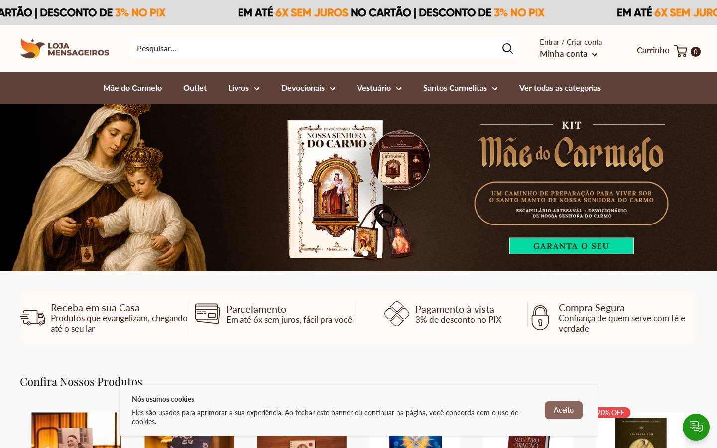 lojamensageiros.com homepage screenshot