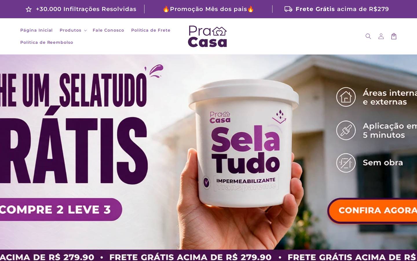 lojapracasa.com homepage screenshot