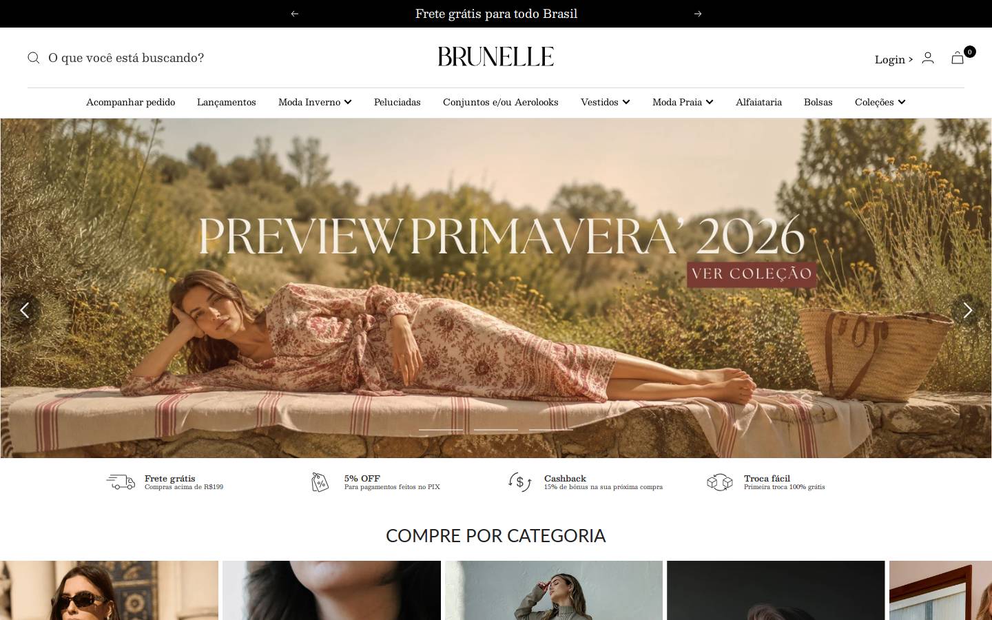 lojasbrunelle.com homepage screenshot