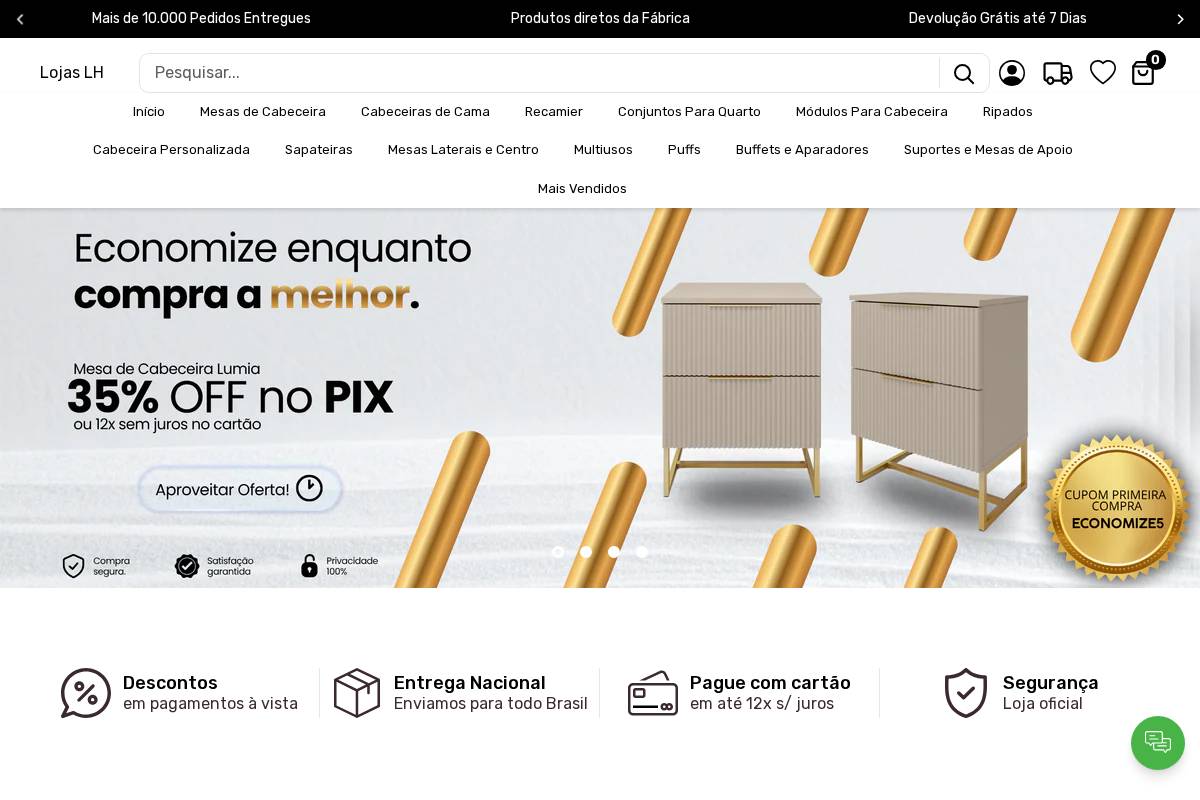 lojaslh.com.br homepage screenshot