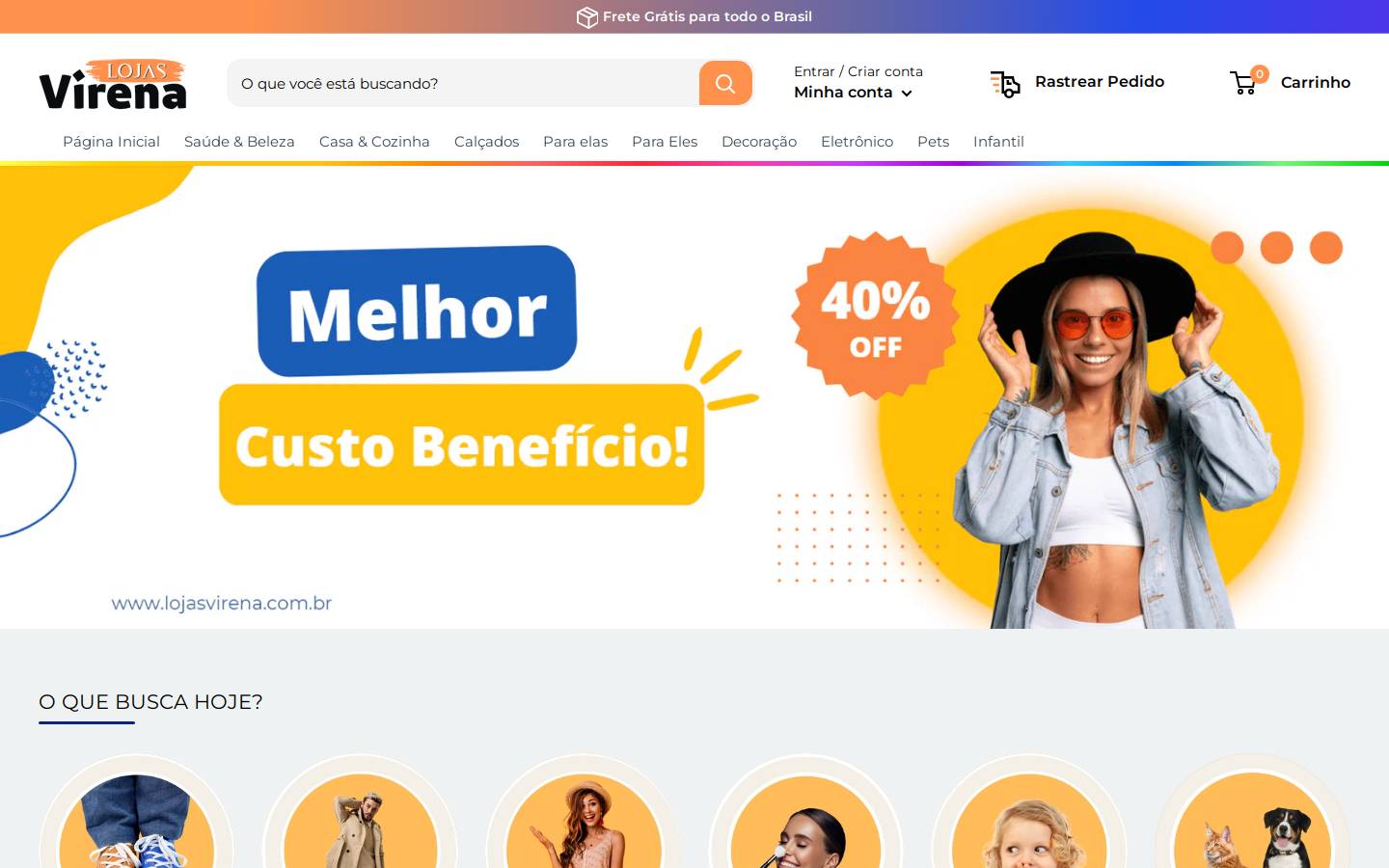 lojasvirena.com.br homepage screenshot