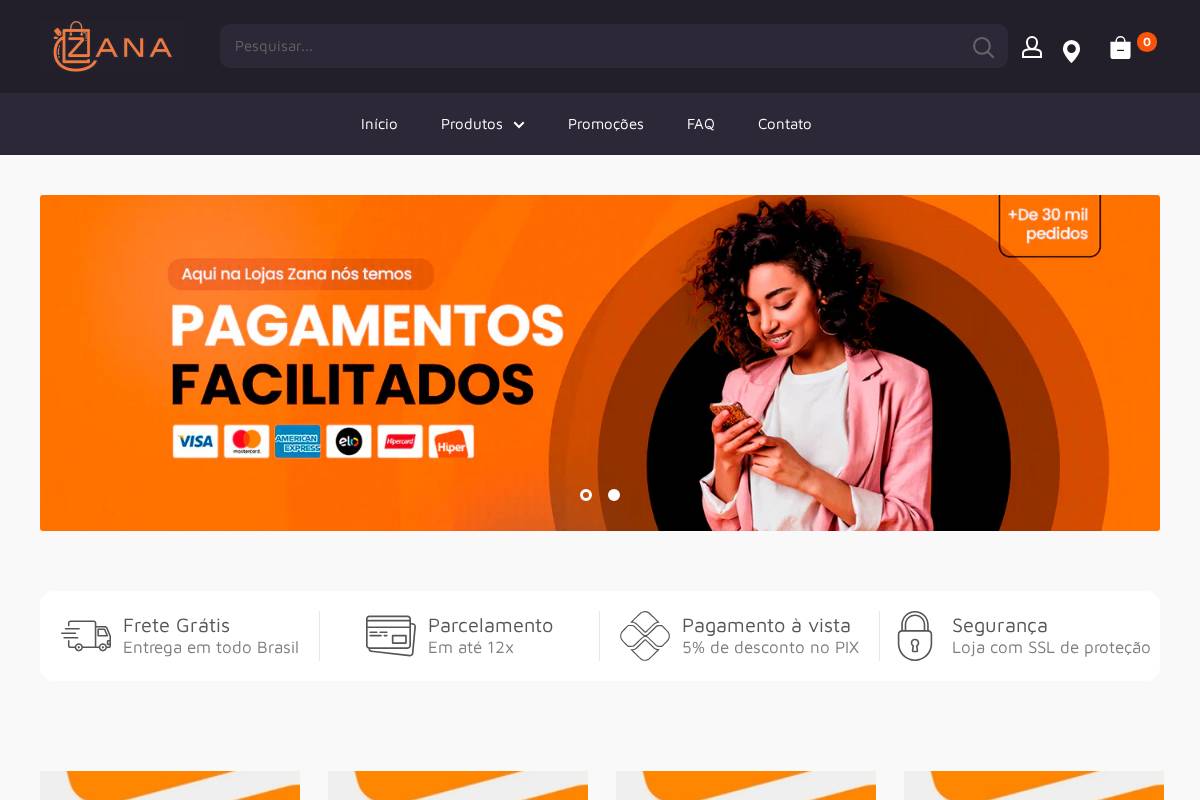 Lojas Zana - Tudo Pra Você e Sua Casa homepage screenshot