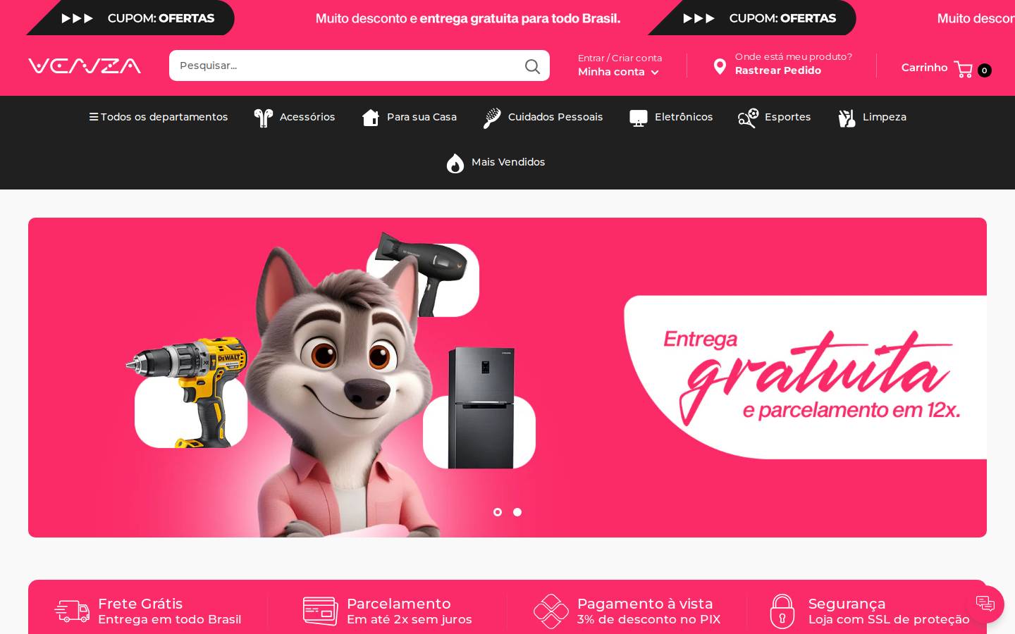 lojavenza.com.br homepage screenshot