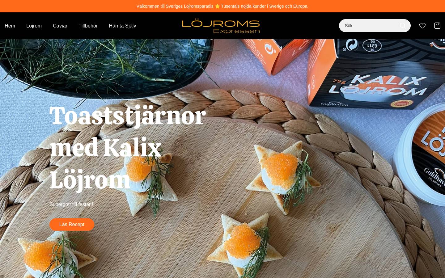 Löjromsexpressen homepage screenshot