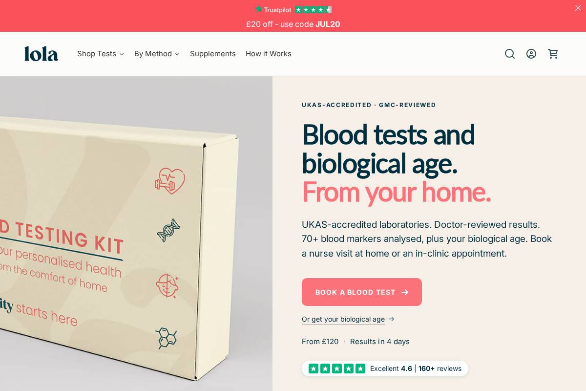 lolahealth.com homepage screenshot