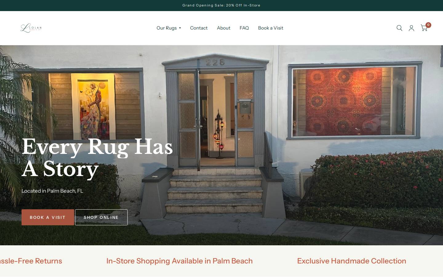 lolanrugs.com homepage screenshot
