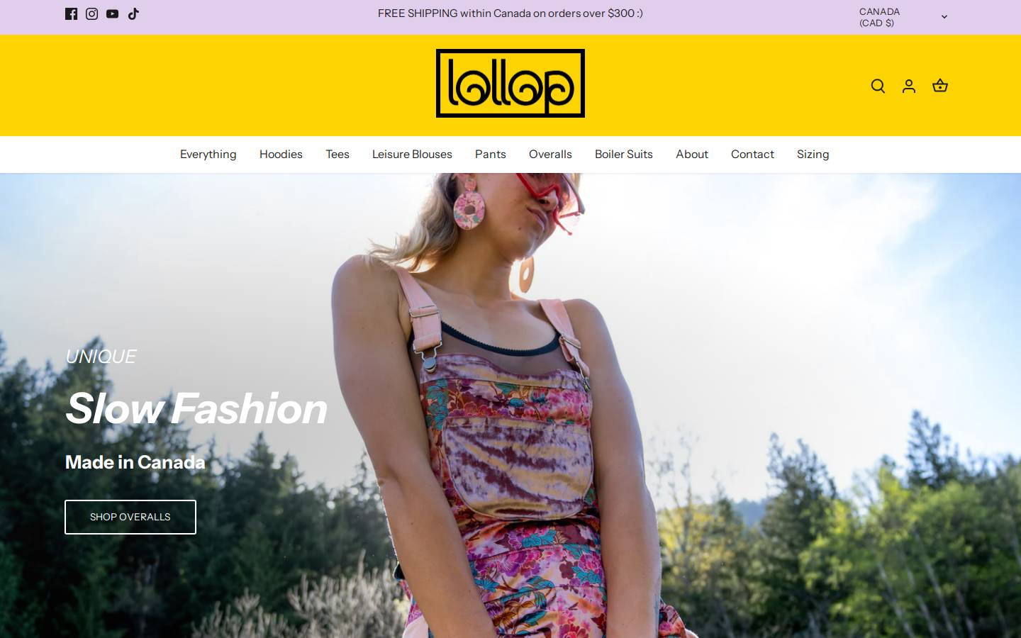 lollopclothing.com homepage screenshot
