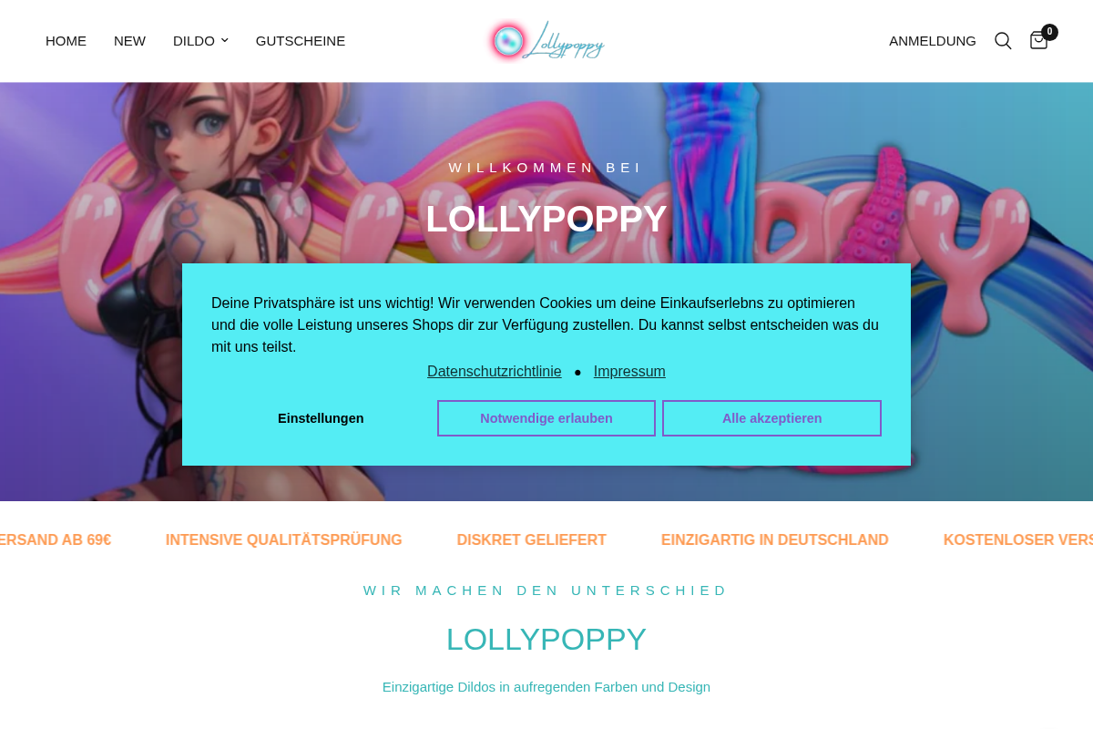 Lollypoppy homepage screenshot