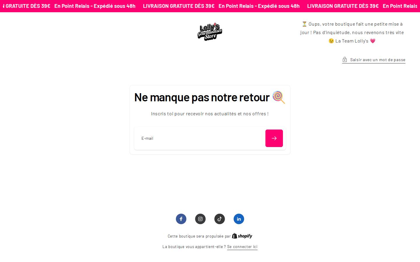Lolly's homepage screenshot