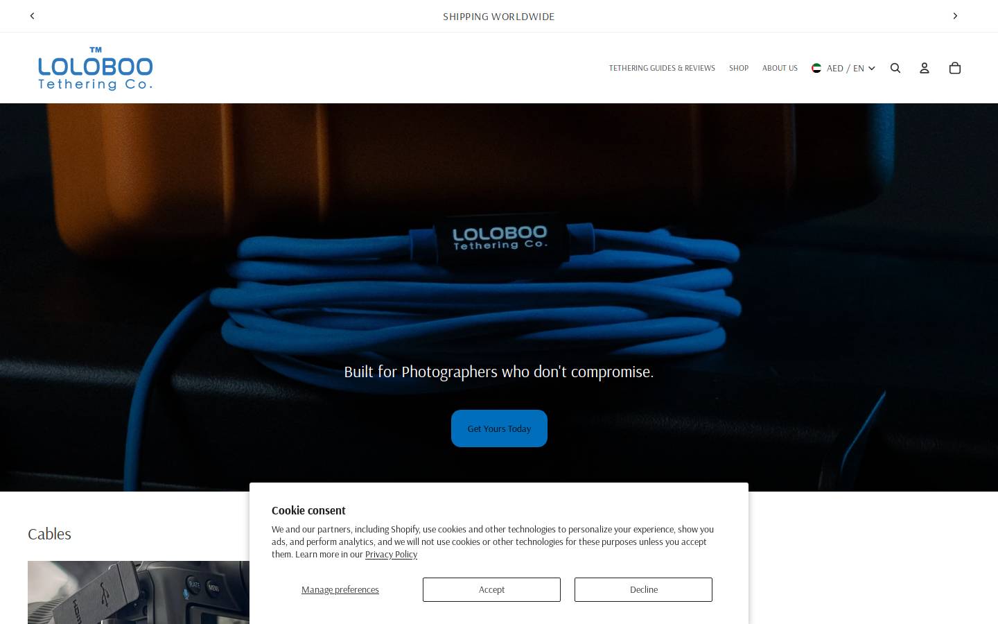 Loloboo Tethering Co homepage screenshot