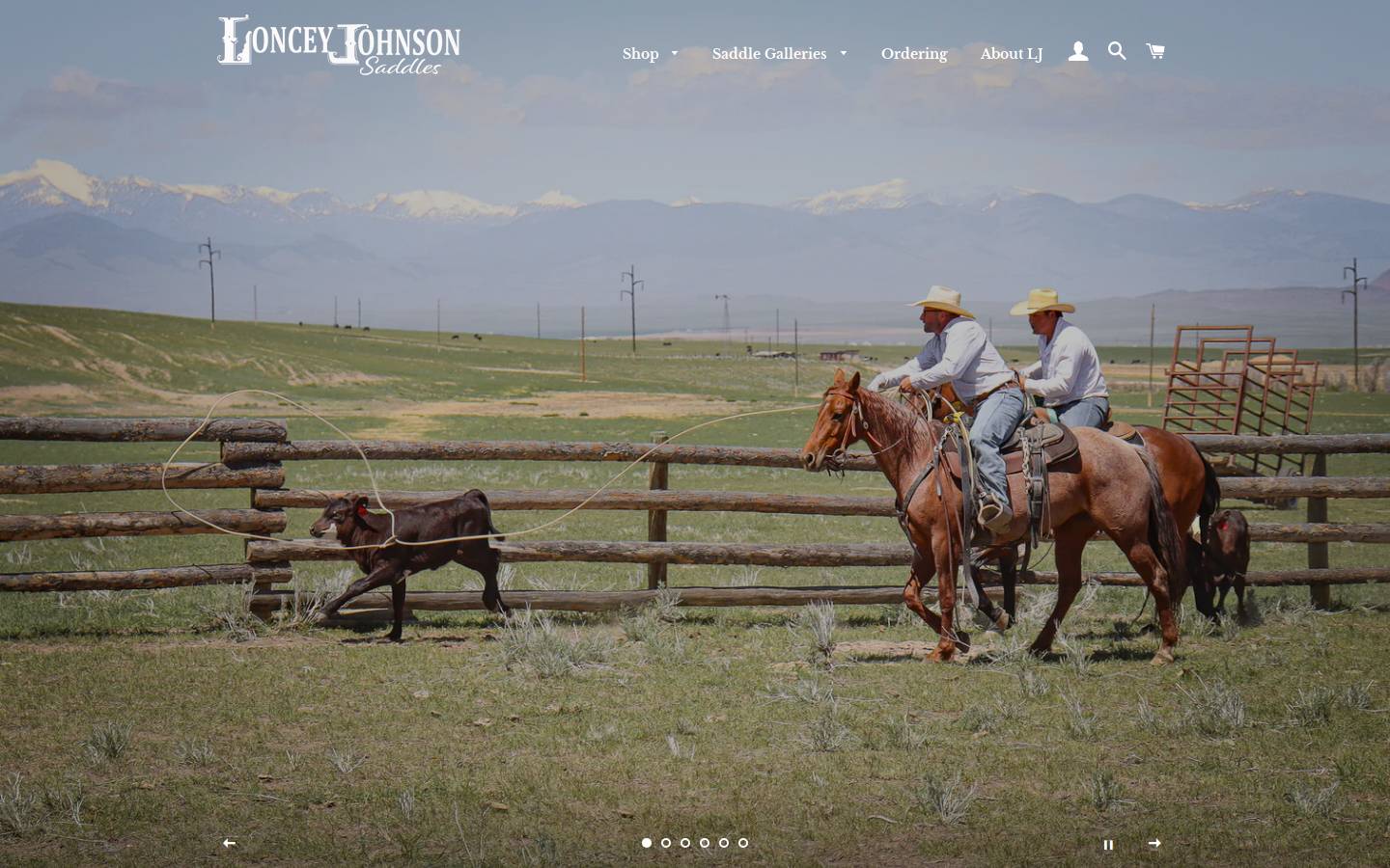 lonceyjohnsonsaddles.com homepage screenshot