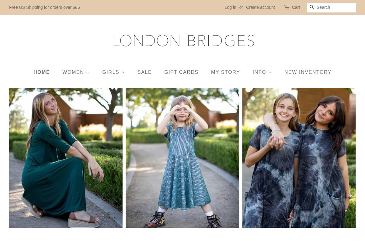 londonbridgesclothing.com homepage screenshot