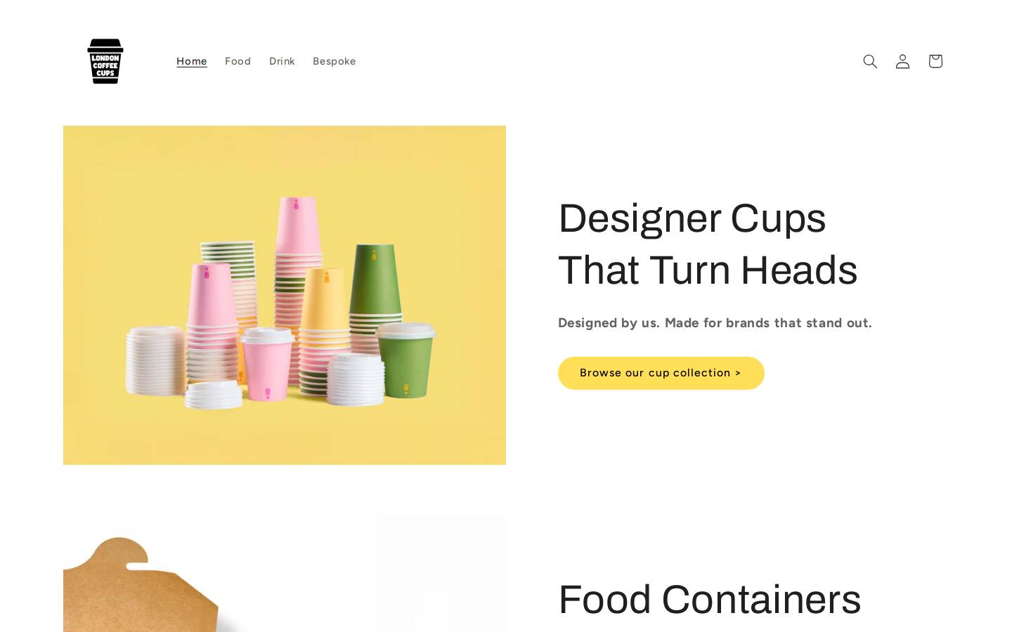 londoncoffeecups.com homepage screenshot