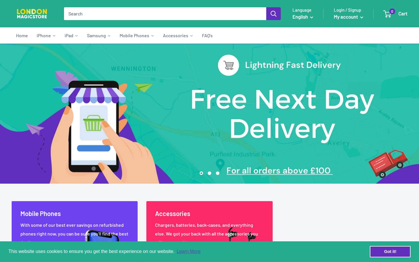 Londonmagicstore homepage screenshot