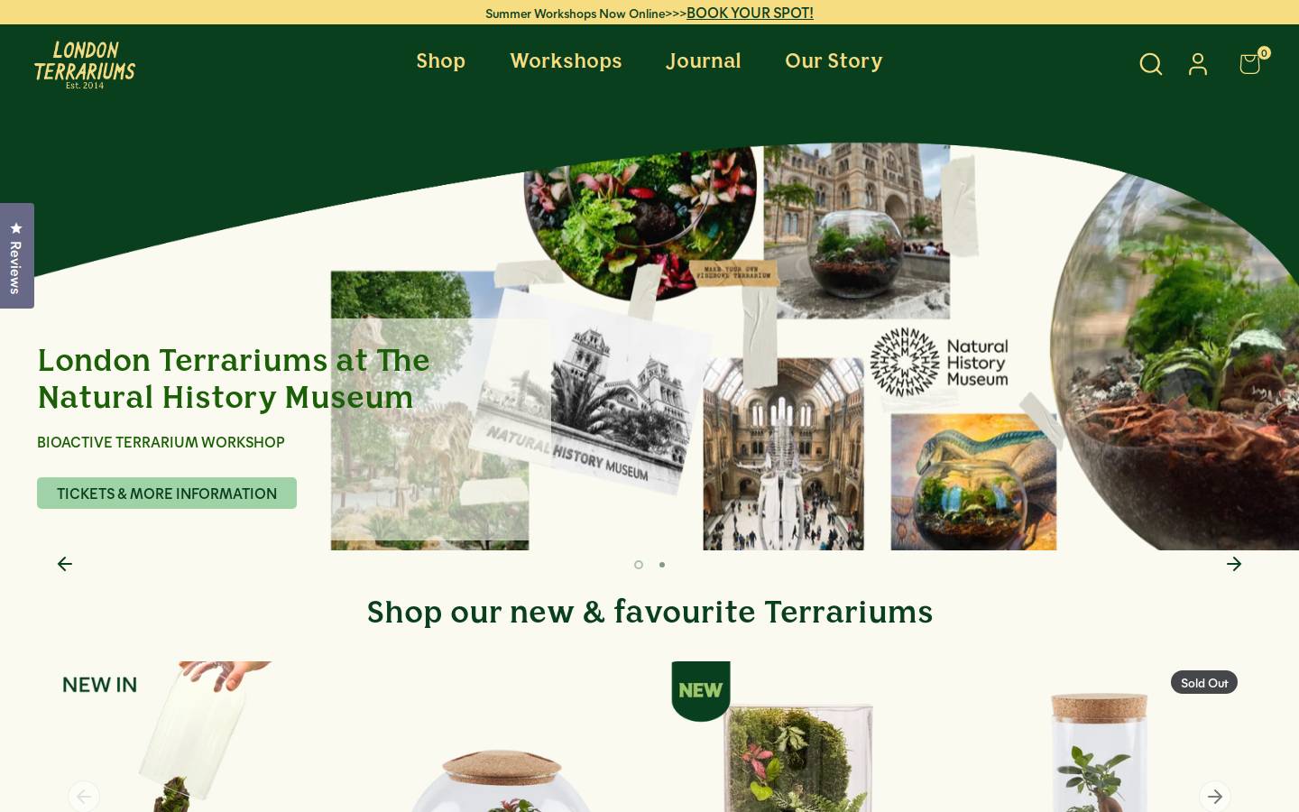 londonterrariums.com homepage screenshot