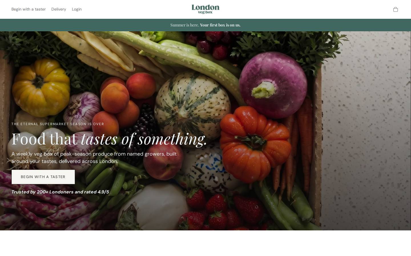 Londonvegbox homepage screenshot