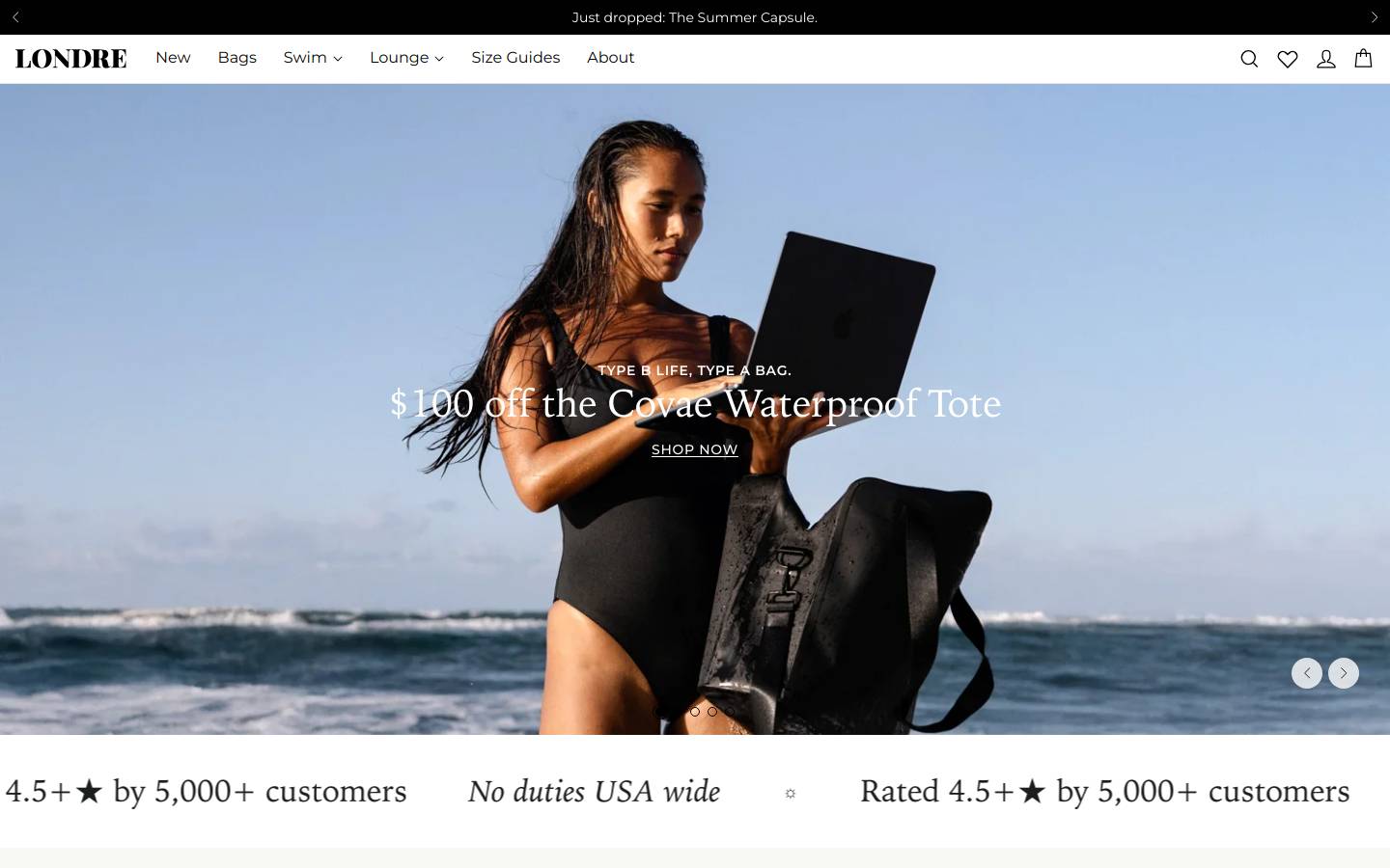 londrebodywear.com homepage screenshot