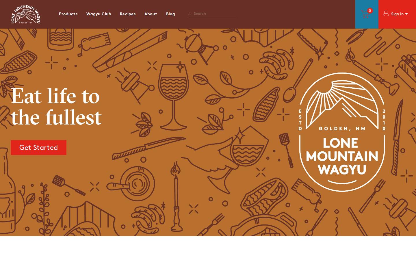 Lone Mountain Wagyu homepage screenshot