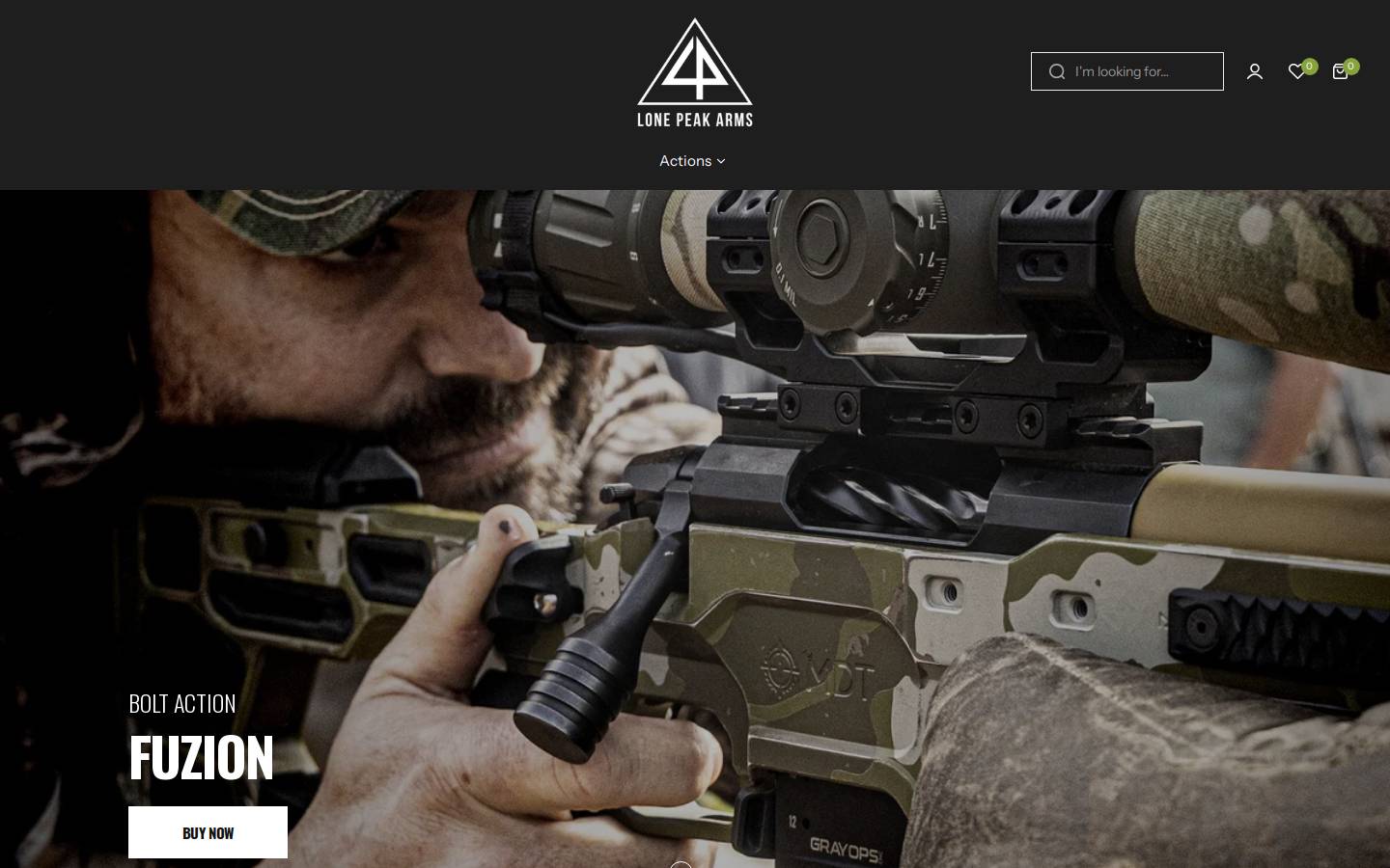 lonepeakarms.com homepage screenshot
