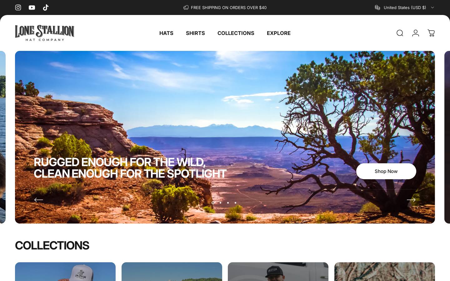 lonestallionhats.com homepage screenshot