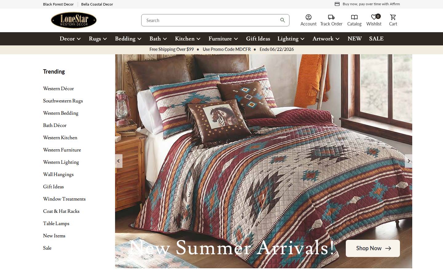 Lone Star Western Decor homepage screenshot