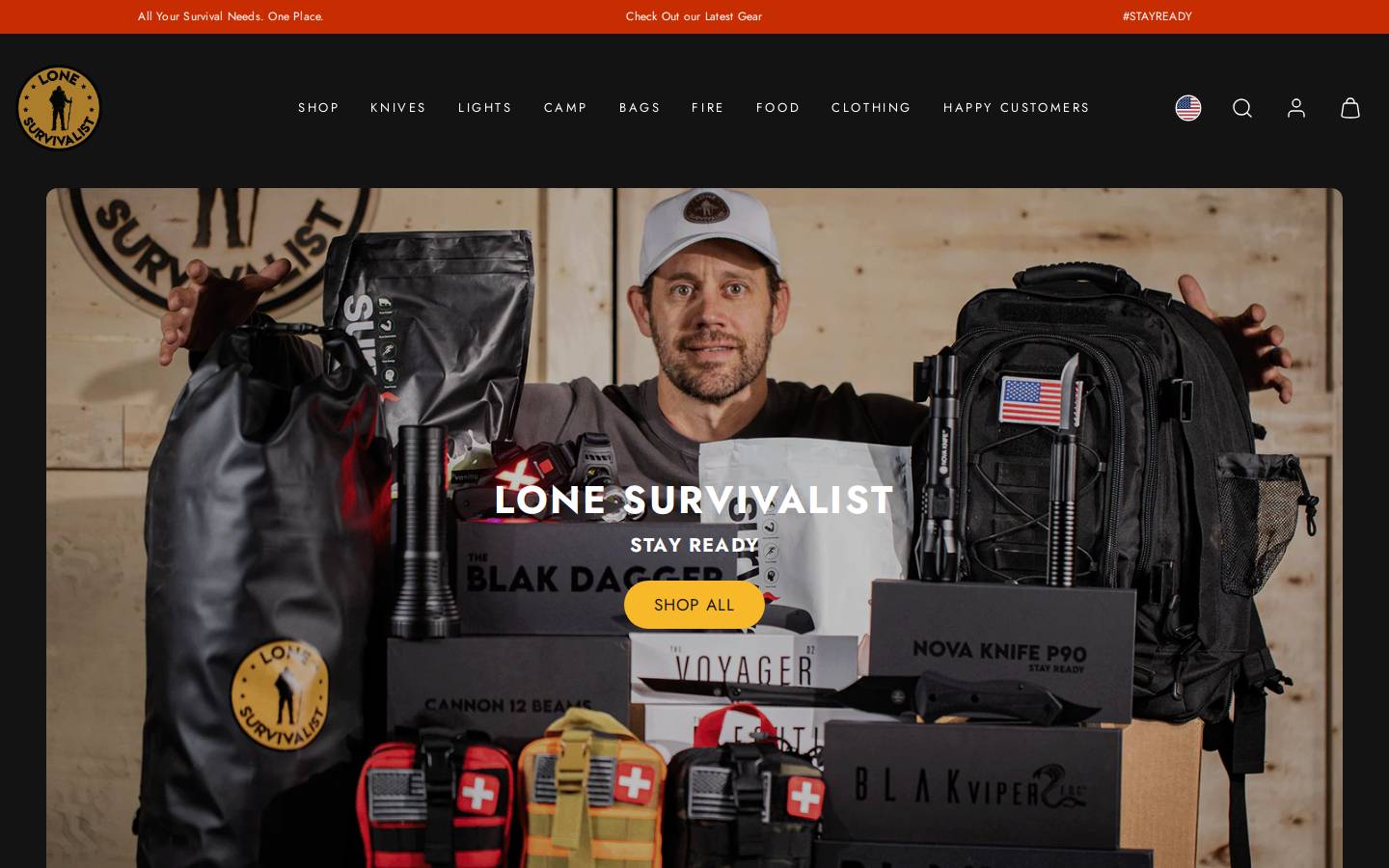 lonesurvivalist.com homepage screenshot