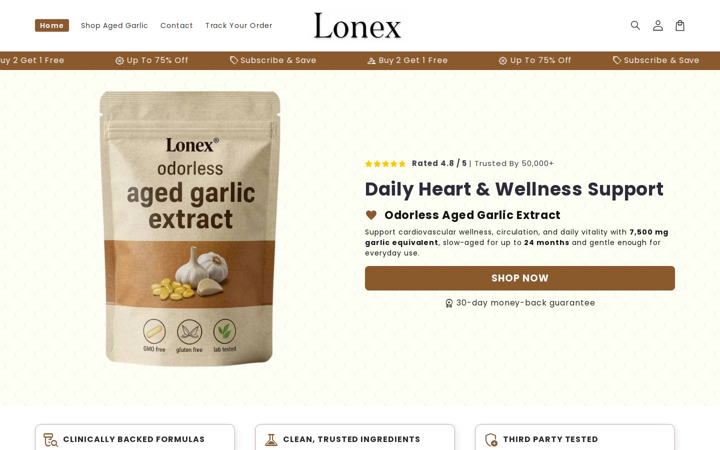 Lonex homepage screenshot
